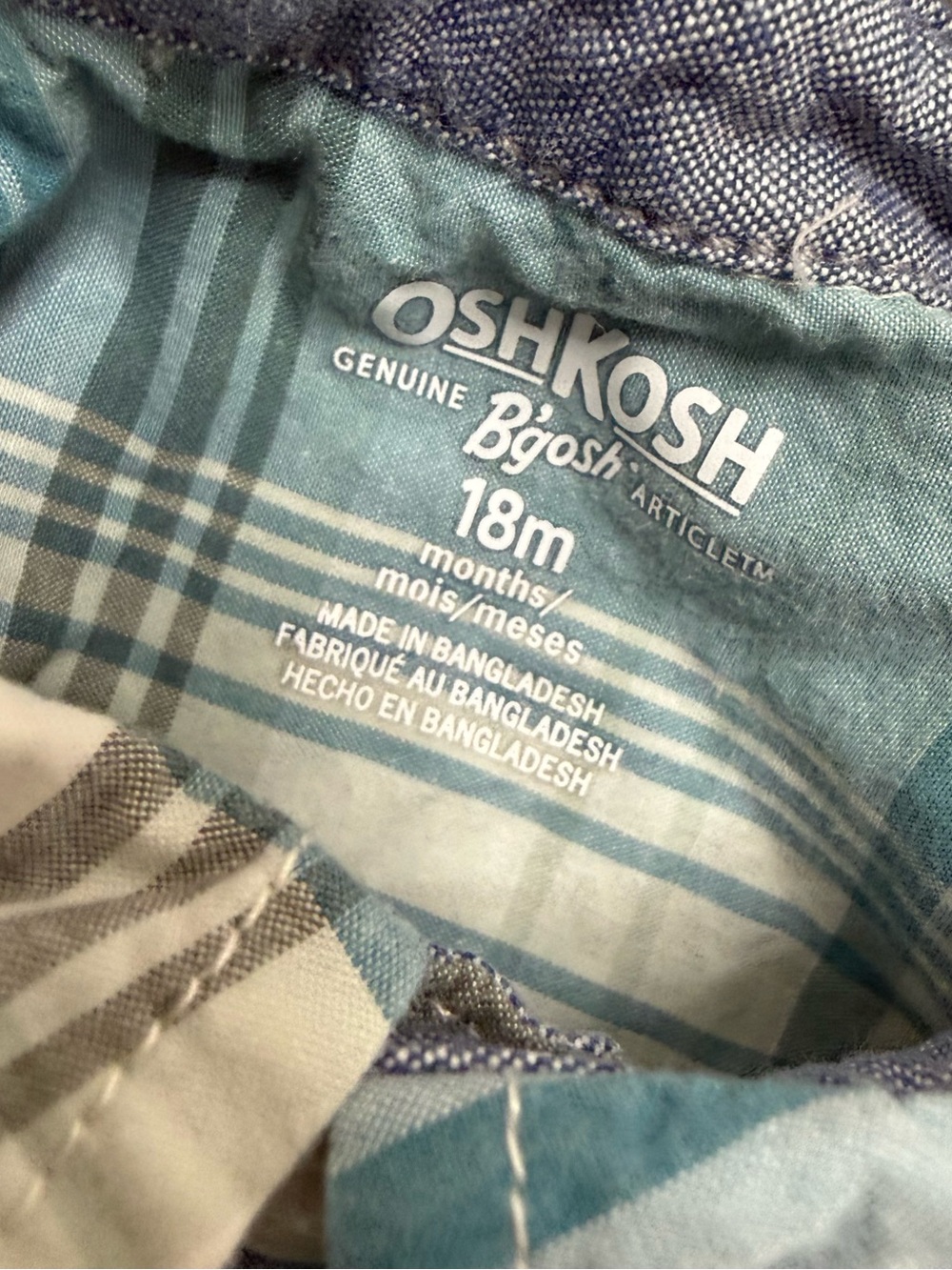 OshKosh B'gosh Blue Plaid Button-Up Shirt - Picture 2 of 3